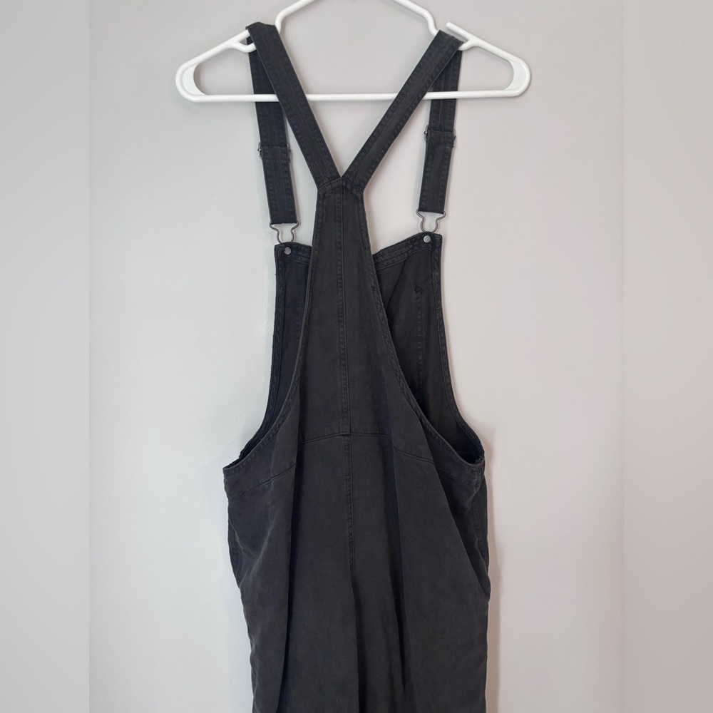 Aerie Twill Linen Utility Overall Jumper Soft Gray Women's Size S - Picture 3 of 5